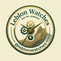 Leblon Watches logo with clock hands and gears on a beige background